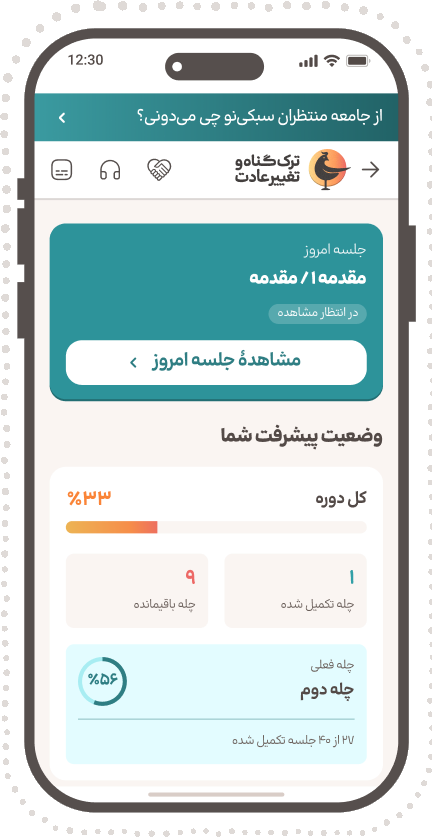 نمایش مسیر چله‌ای روی گوشی
